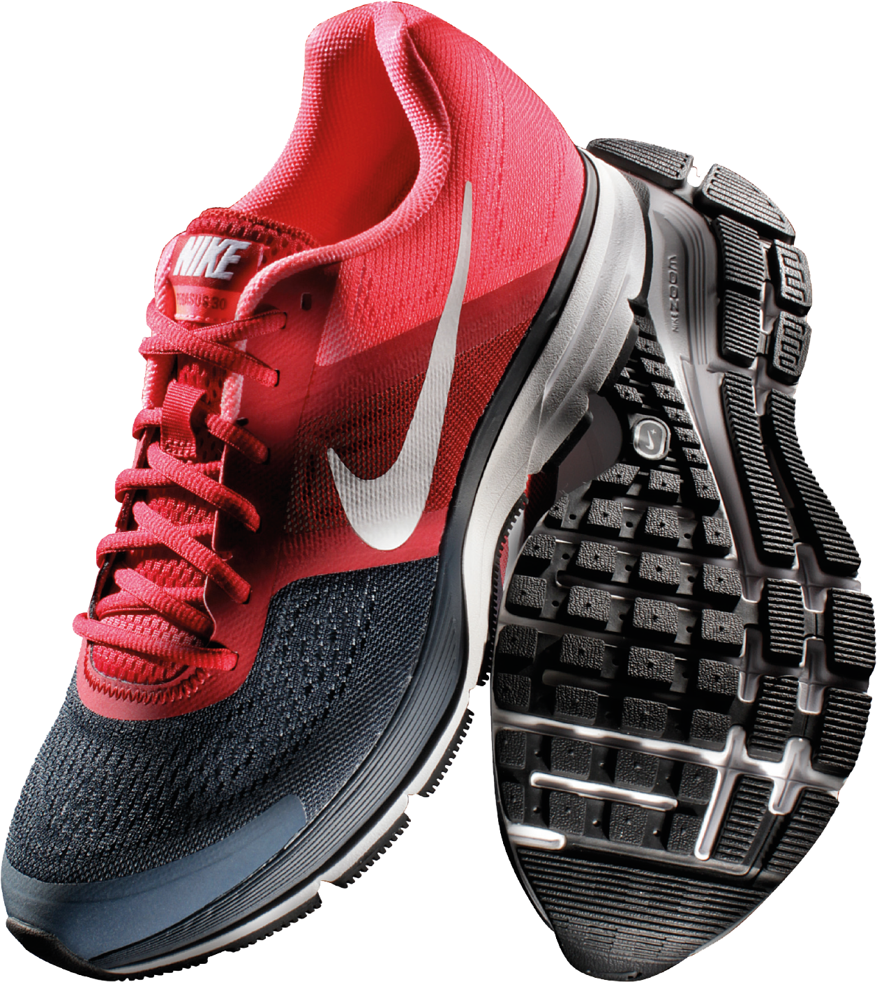 Redand Black Nike Running Shoes PNG