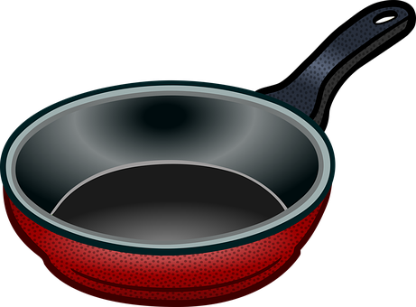 Redand Black Nonstick Frying Pan PNG