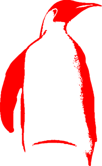 Redand Black Penguin Silhouette PNG