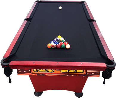 Redand Black Pool Table Setup PNG