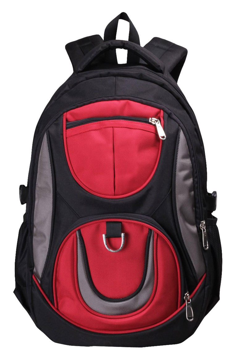 Redand Black School Backpack PNG