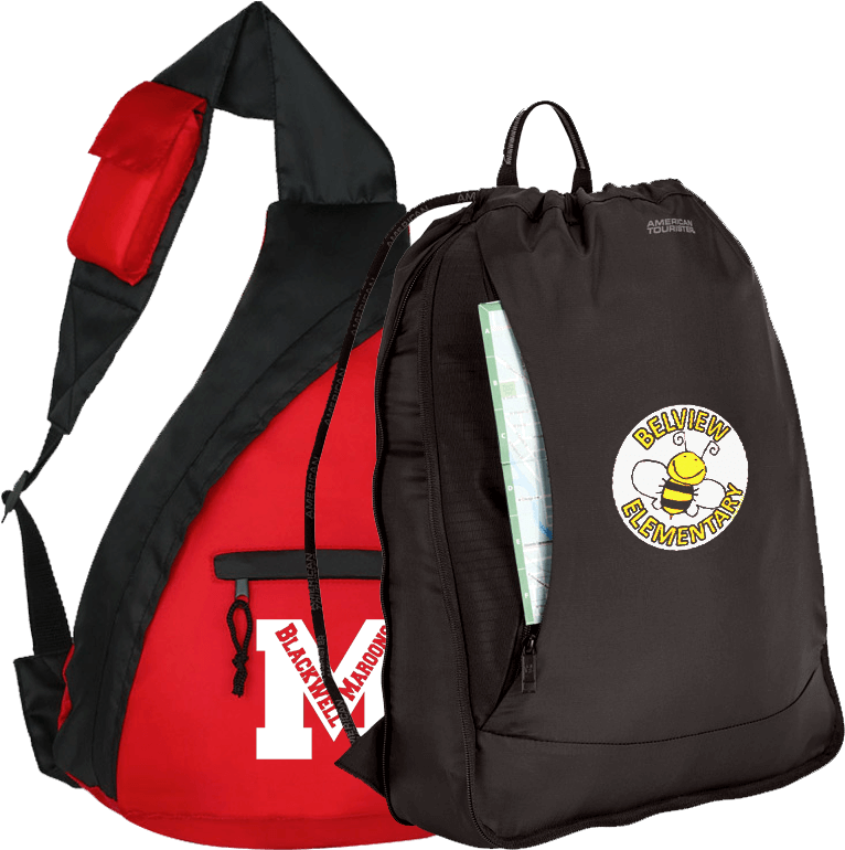 Redand Black School Backpacks PNG