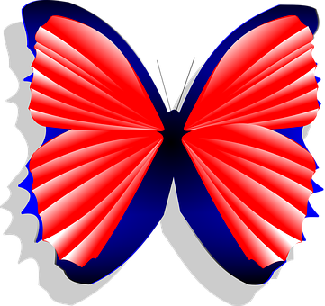 Redand Blue Butterfly Graphic PNG