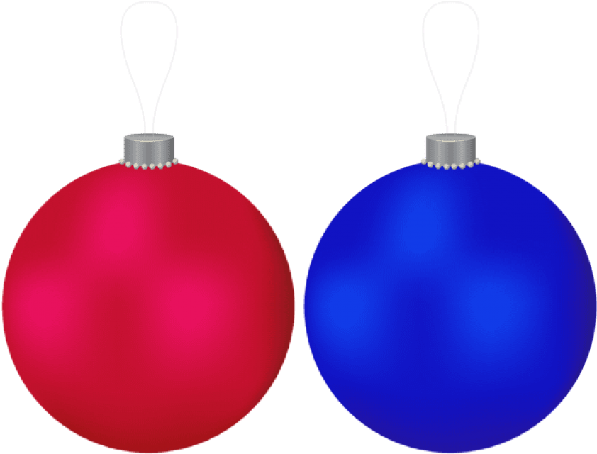 Redand Blue Christmas Baubles PNG