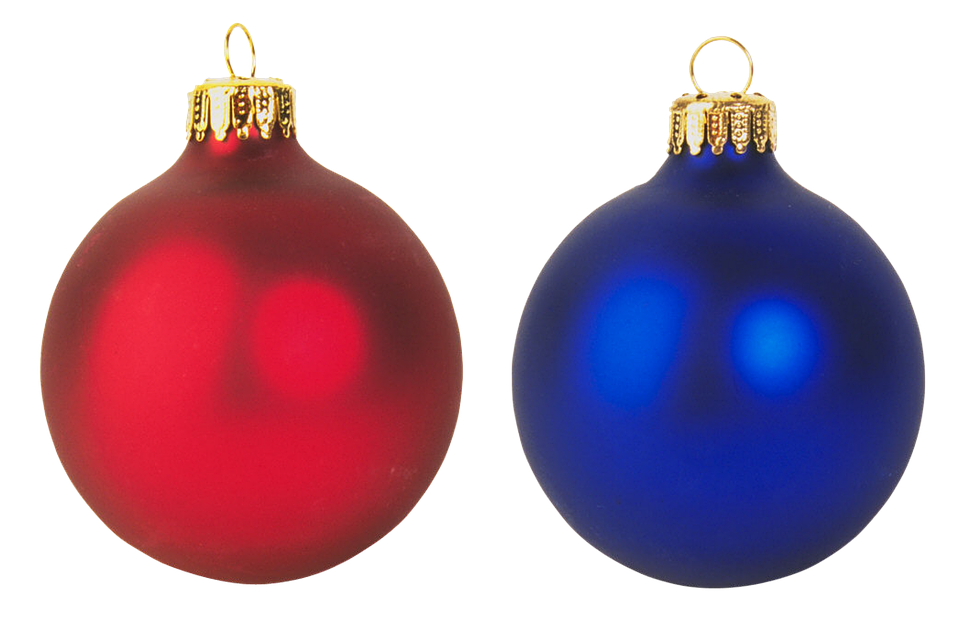 Redand Blue Christmas Ornaments PNG