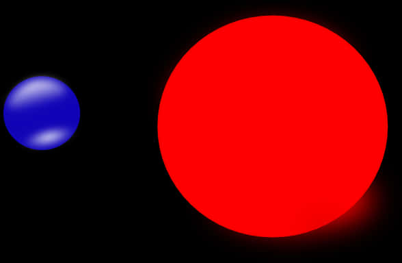 Redand Blue Circleson Black Background PNG