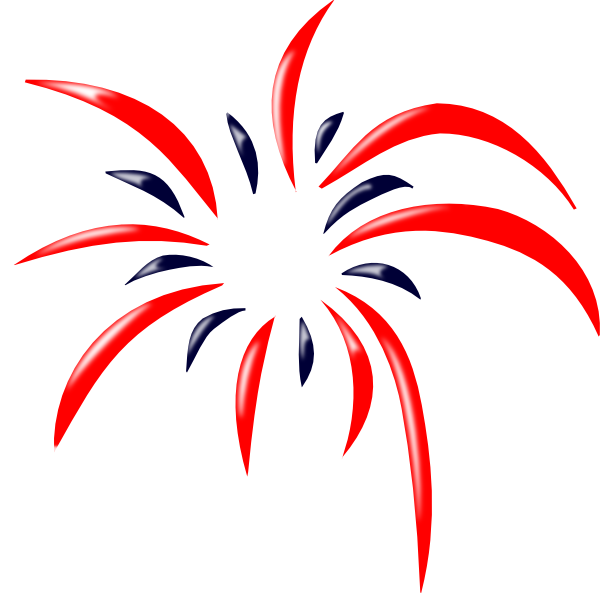 Redand Blue Firework Burst Clipart PNG