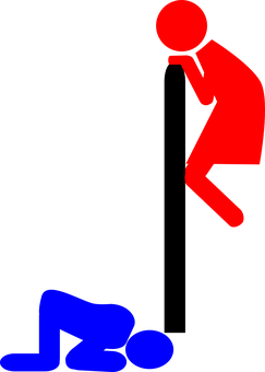 Redand Blue Stick Figures PNG