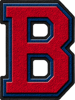 Redand Blue Textured Letter B PNG