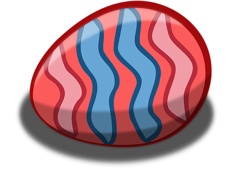 Redand Blue Wavy Easter Egg PNG