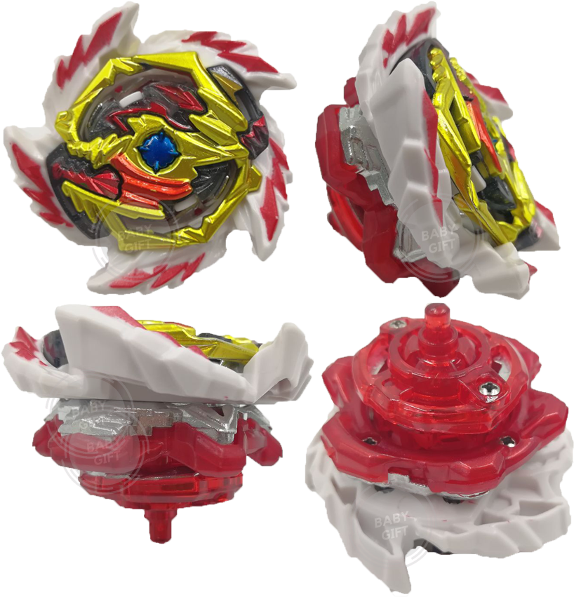 Redand Gold Beyblade Multiple Angles PNG