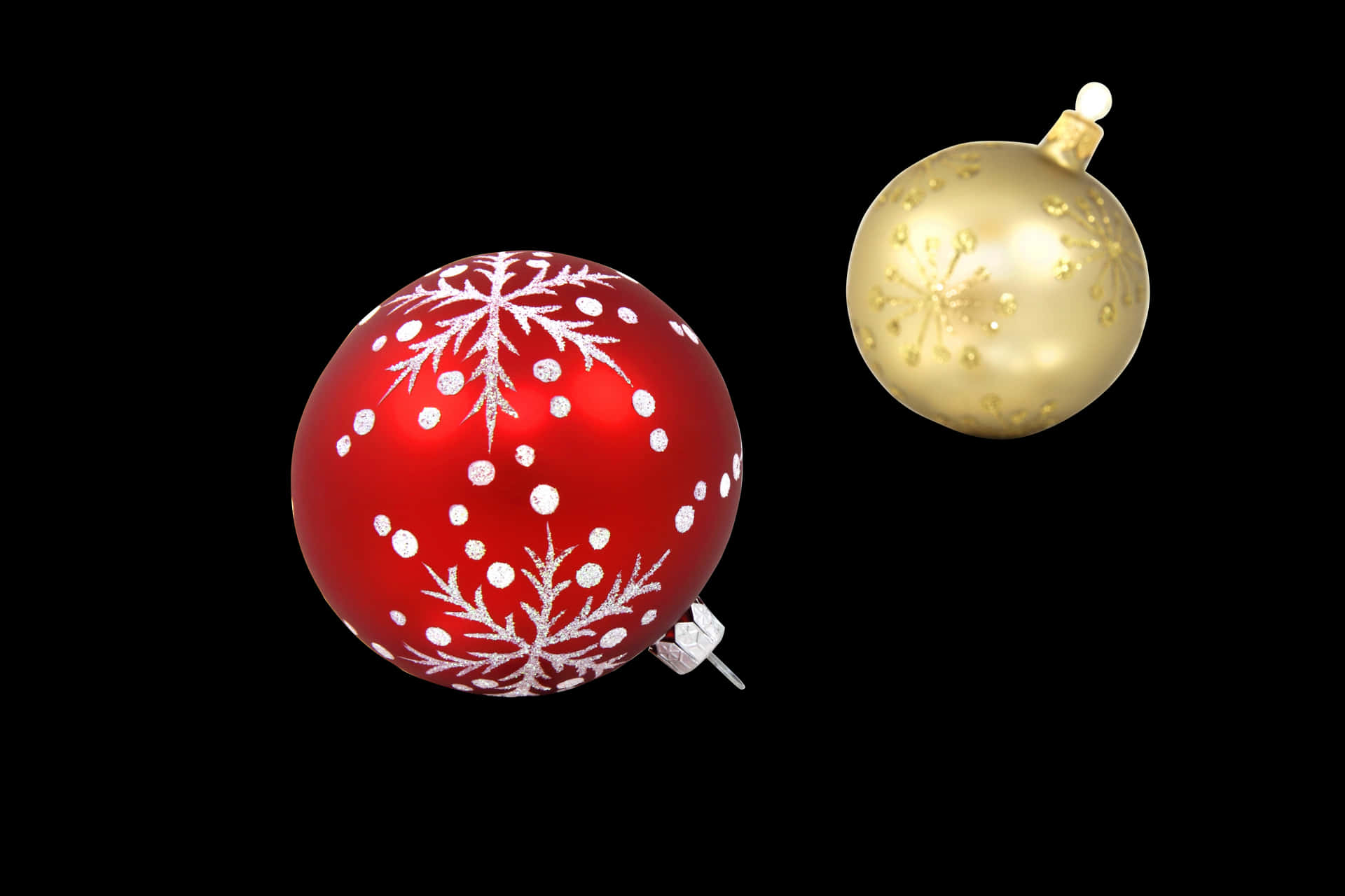 Redand Gold Christmas Baubles PNG