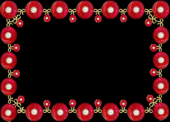 Redand Gold Jeweled Frame PNG