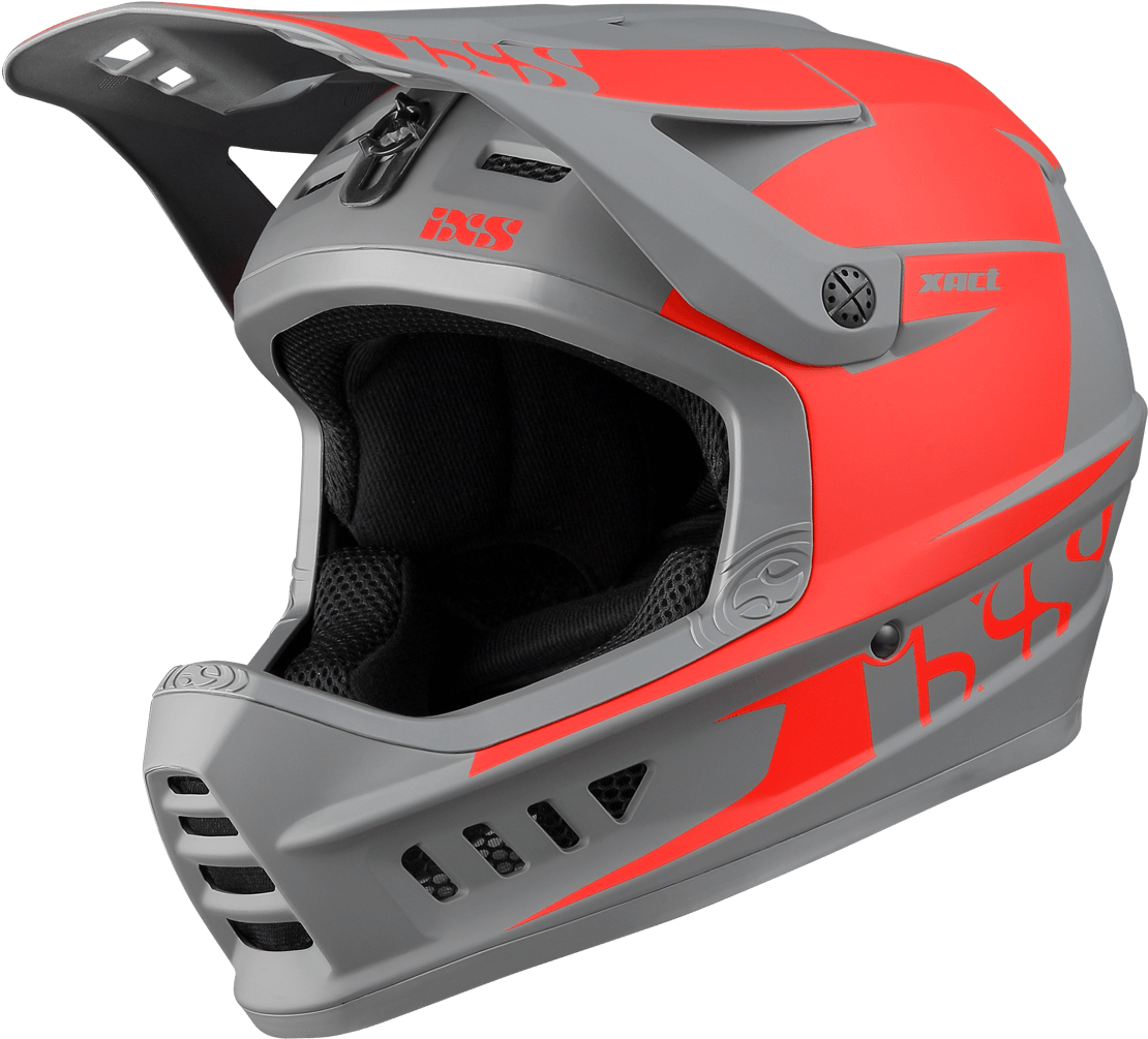 Redand Gray Offroad Motorcycle Helmet PNG