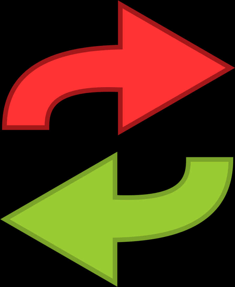 Redand Green Arrows Graphic PNG