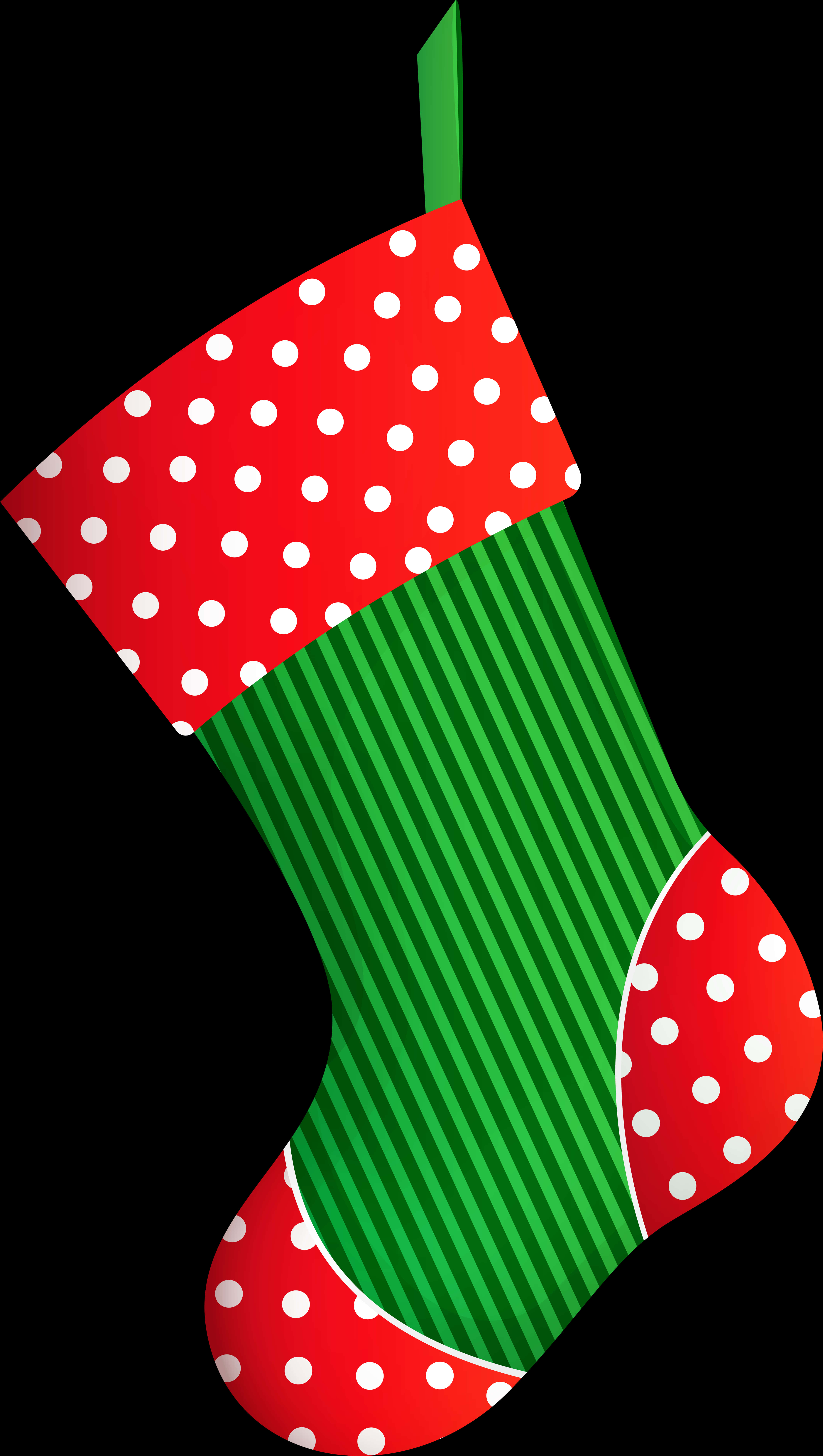 Redand Green Christmas Stocking PNG