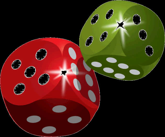 Redand Green Dice Illustration PNG