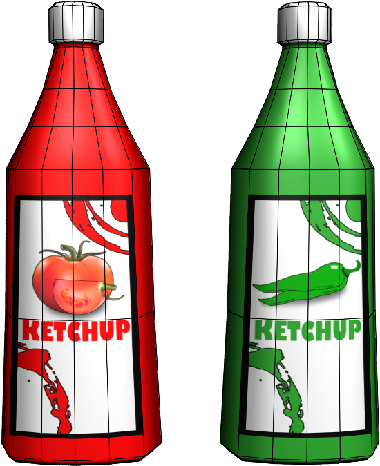 Redand Green Ketchup Bottles PNG