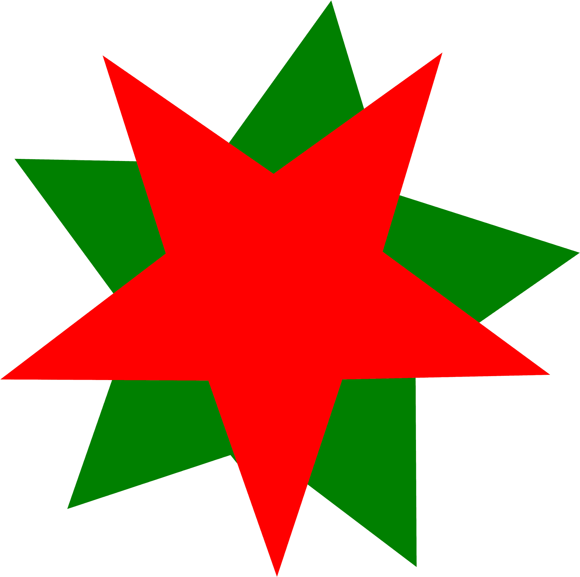 Redand Green Star Graphic PNG