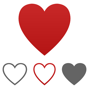 Redand Grey Heart Icons PNG