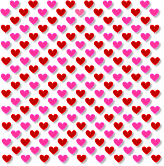 Redand Pink Hearts Pattern PNG