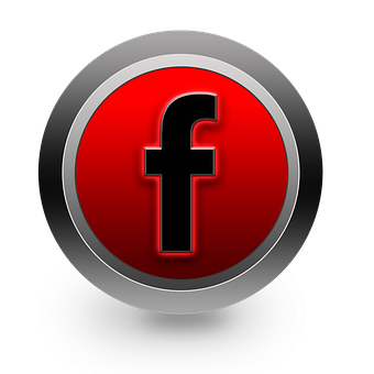 Redand Silver Facebook Icon PNG