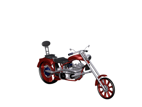 Redand Silver Motorcycle3 D Model PNG