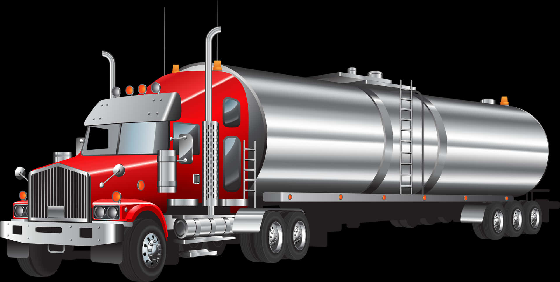 Redand Silver Tanker Truck PNG