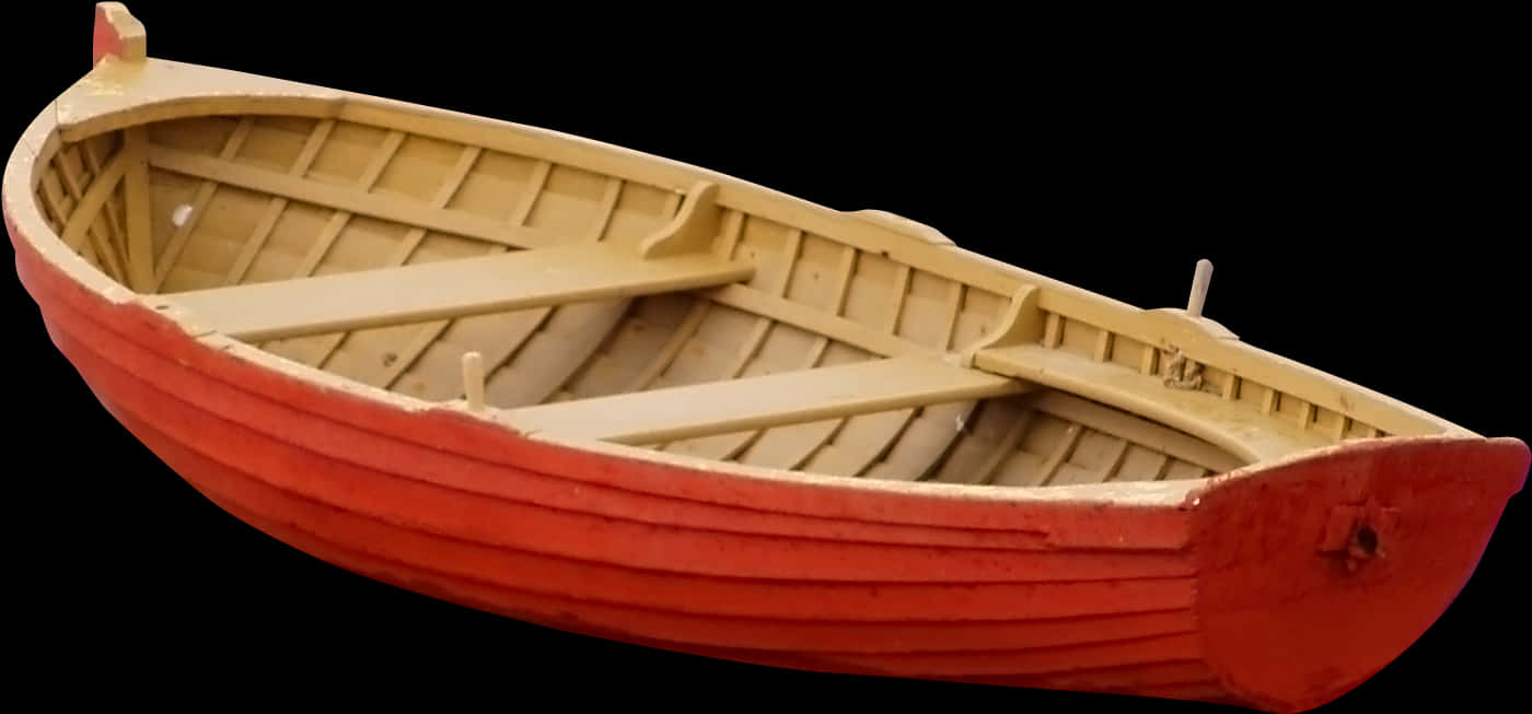 Redand Tan Rowboat Model PNG