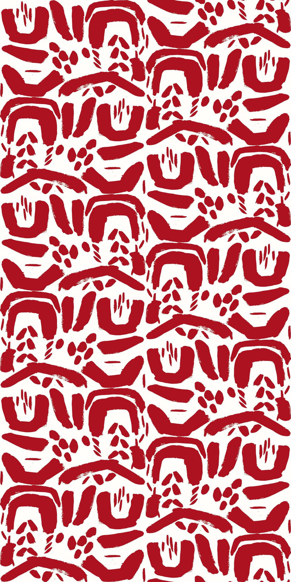 Redand White African Print Fabric Pattern Wallpaper