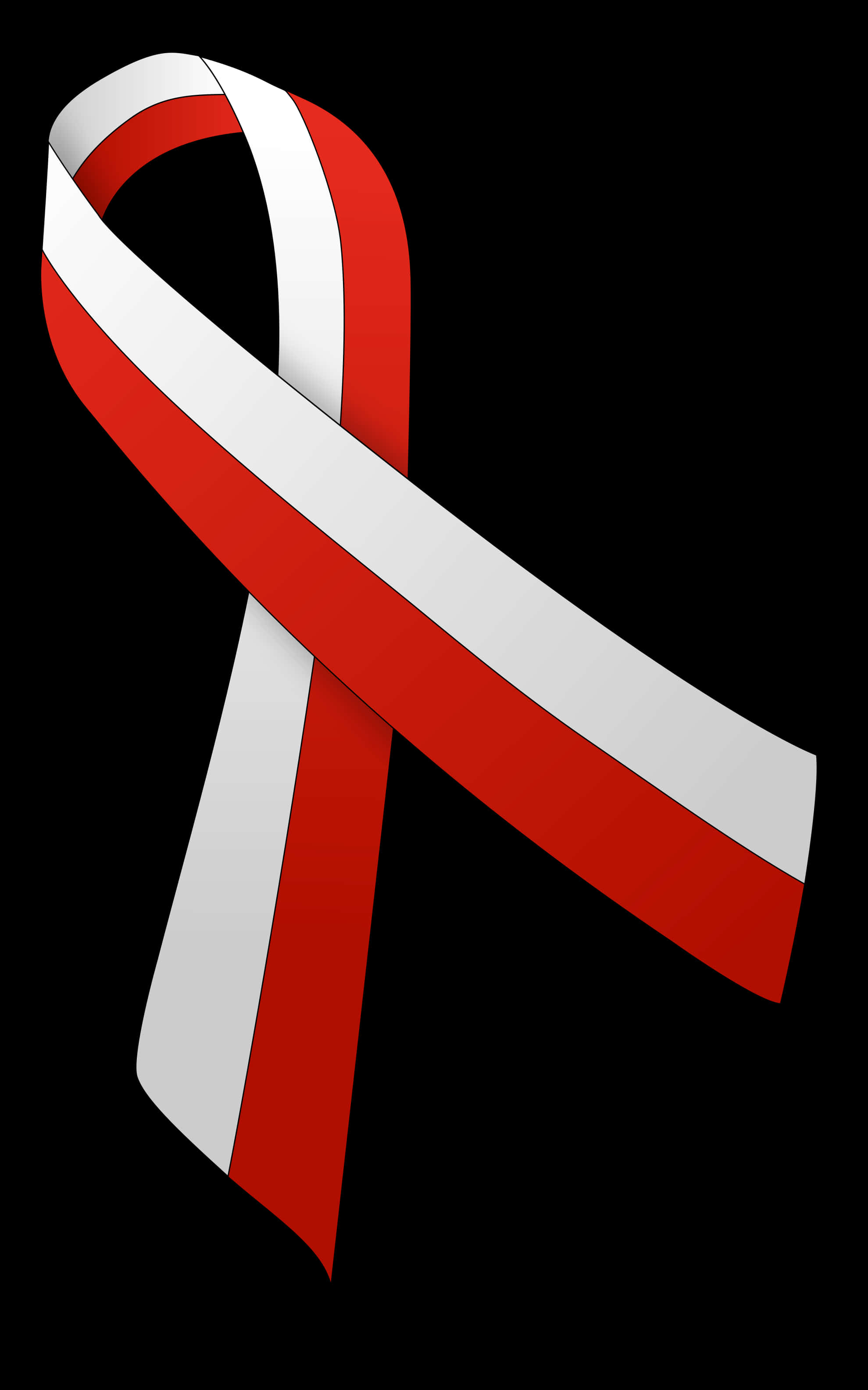 Redand White Awareness Ribbon PNG