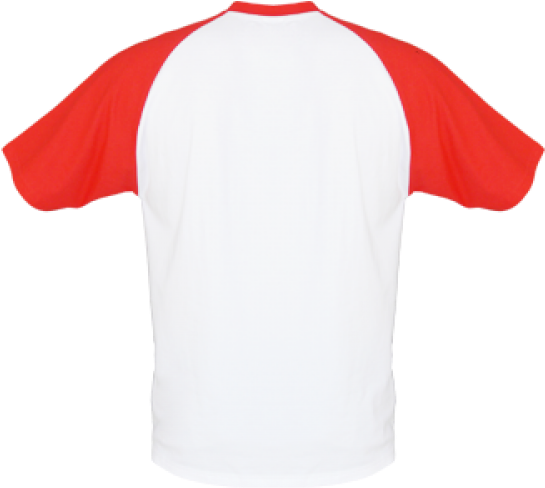Redand White Baseball Shirt Back View PNG