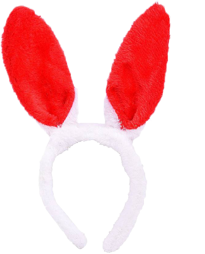 Redand White Bunny Ears Headband.png PNG