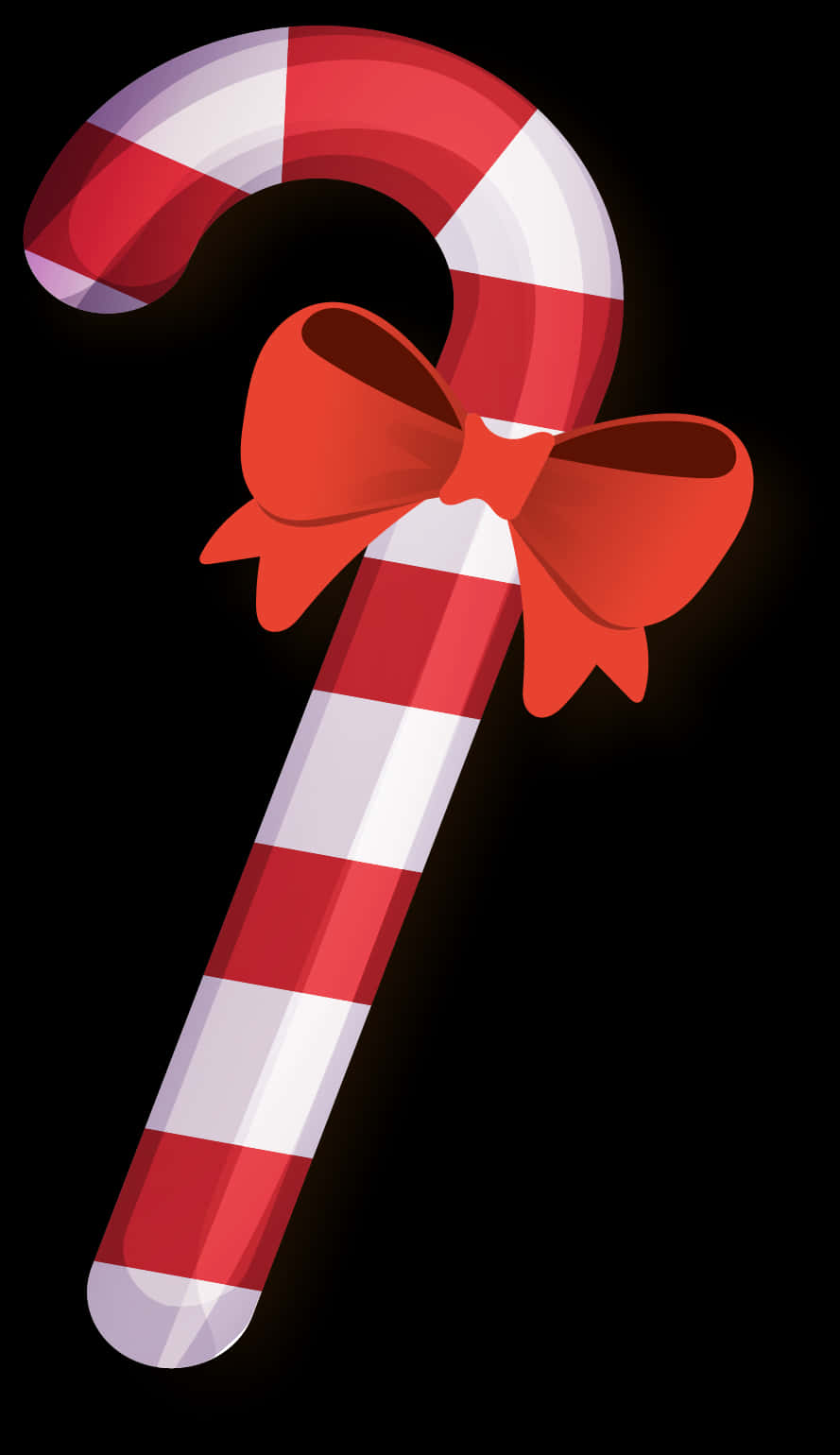 Redand White Candy Canewith Bow PNG