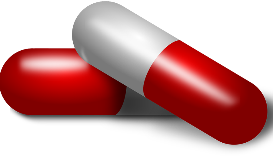 Redand White Capsule Pill PNG
