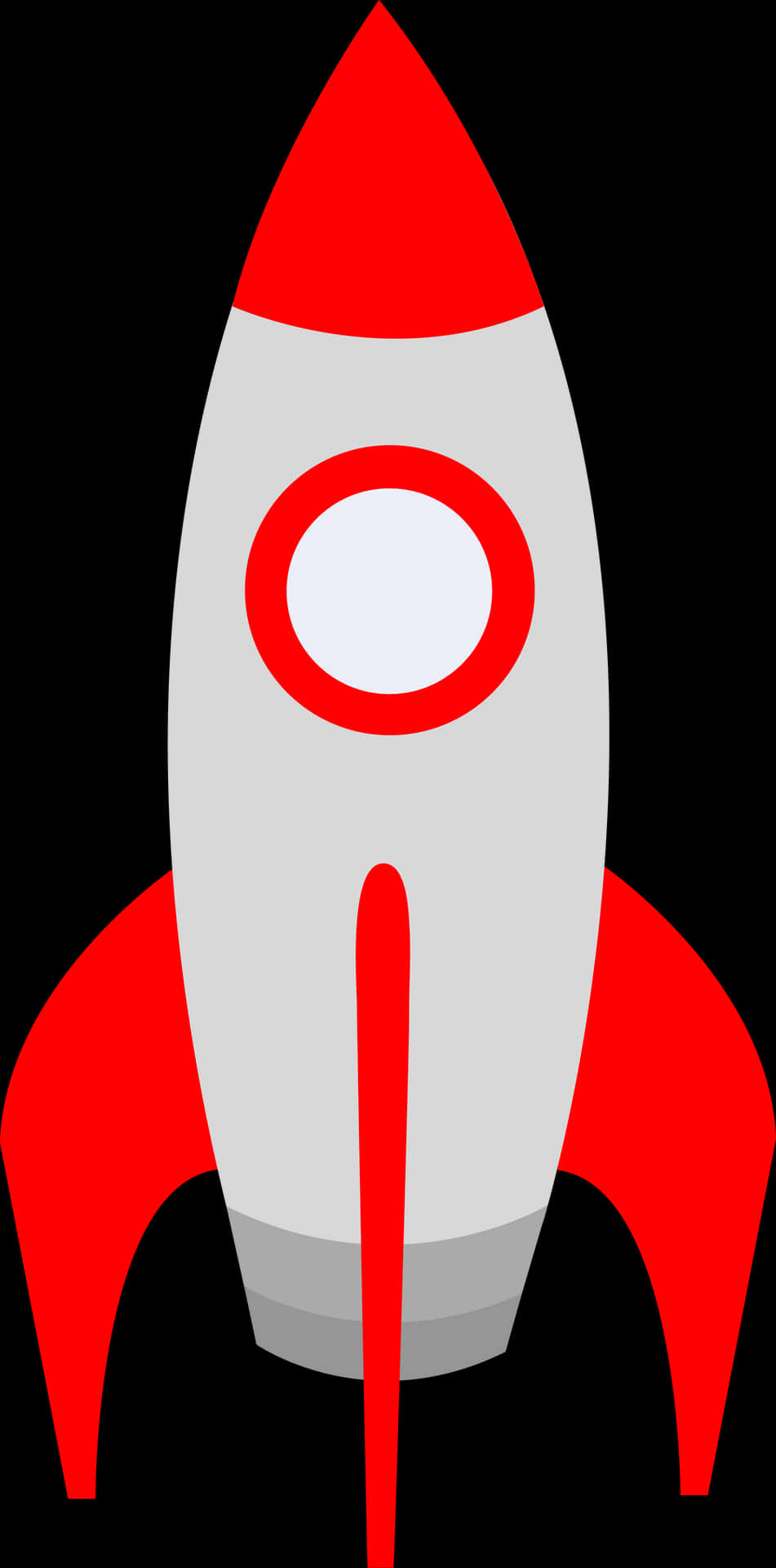 Redand White Cartoon Rocket PNG