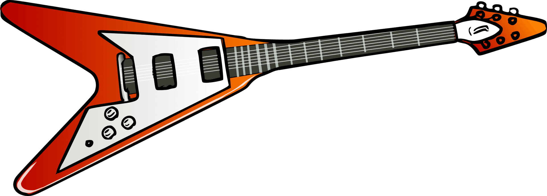 Redand White Electric Guitar PNG