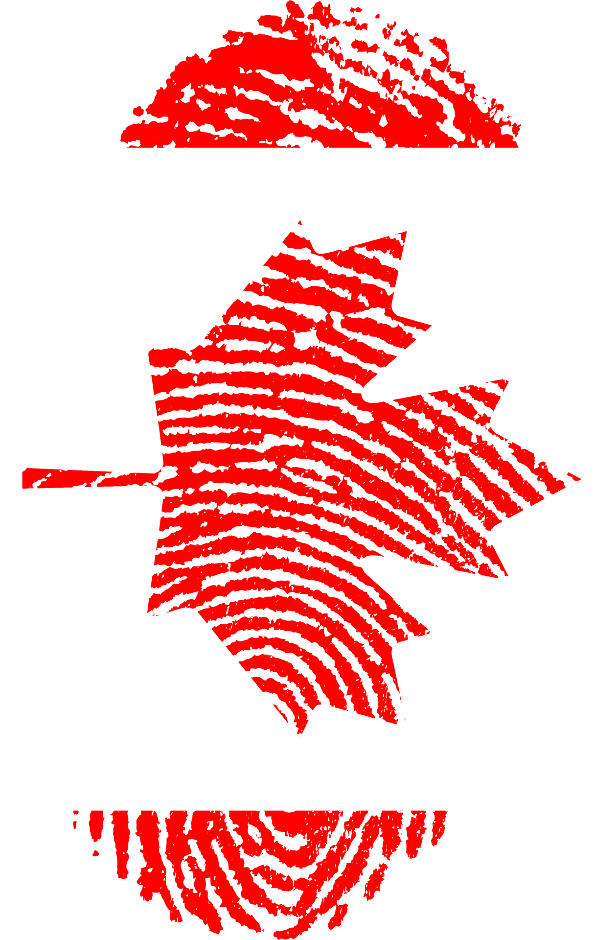 Redand White Fingerprint Map PNG
