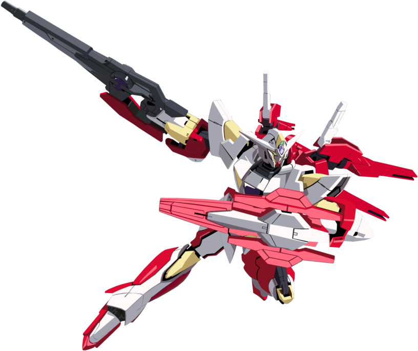 Redand White Gundamwith Rifle PNG