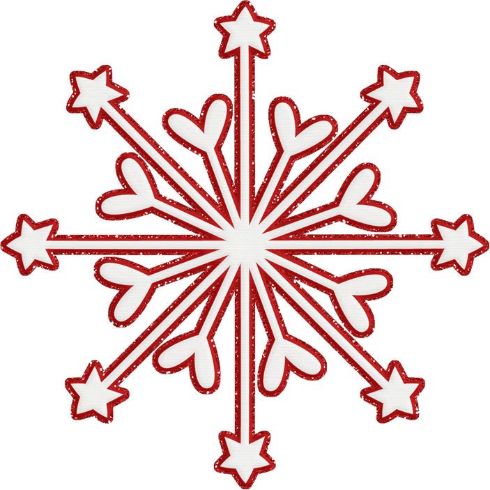 Redand White Heart Snowflake Graphic PNG