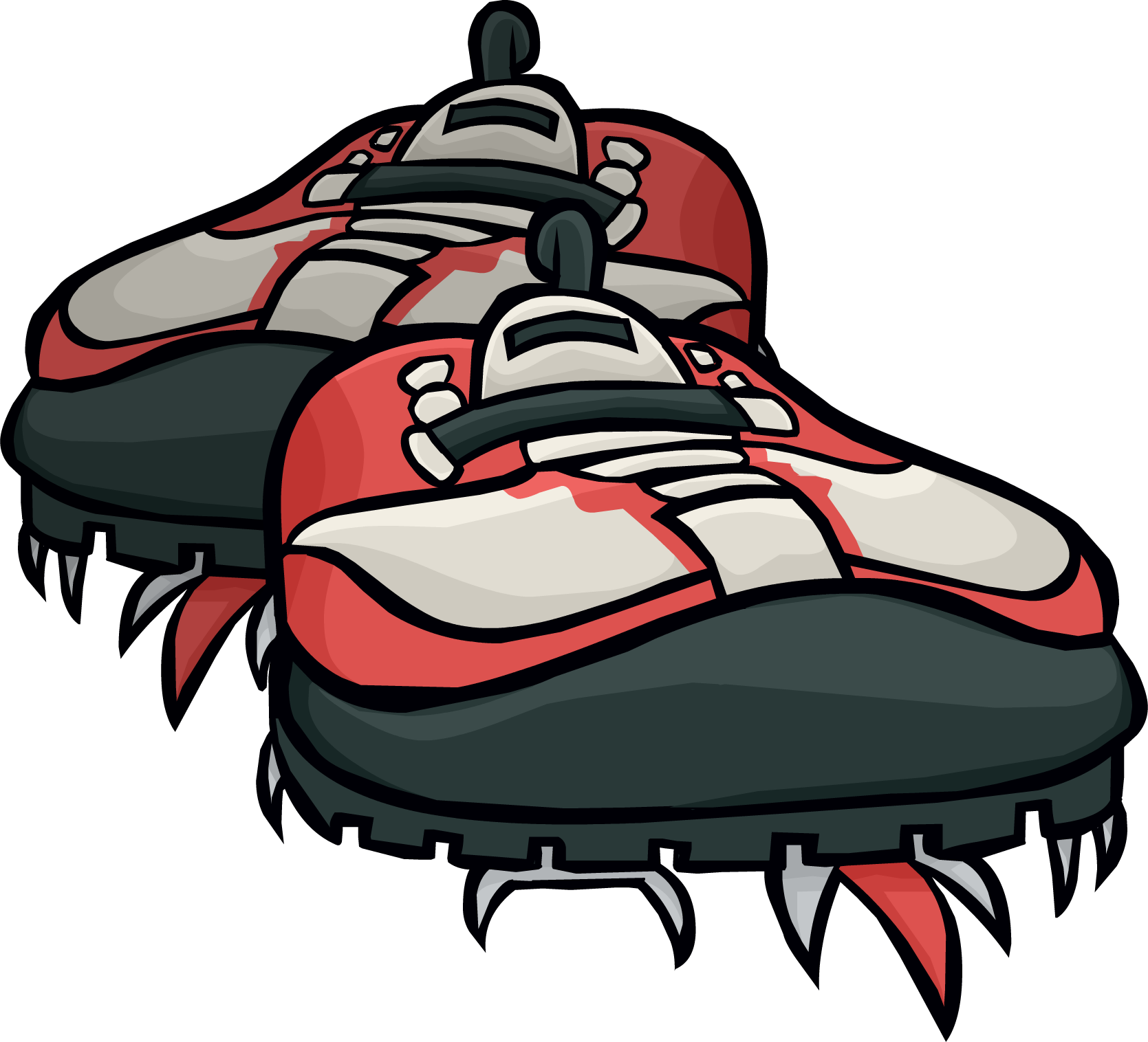 Redand White Hiking Boots PNG