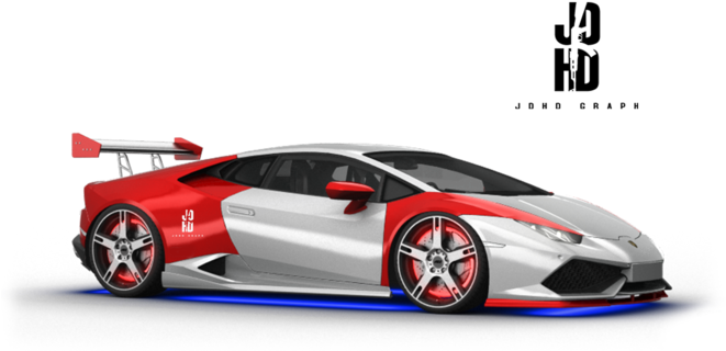 Redand White Lamborghini Huracan Racing Edition PNG