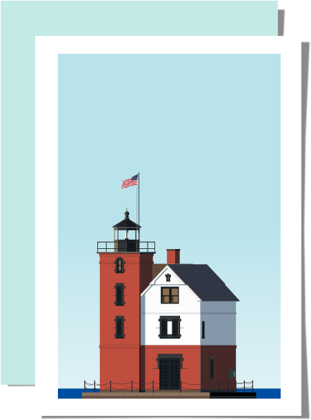 Redand White Lighthouse Illustration PNG