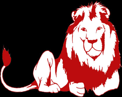 Redand White Lion Illustration PNG