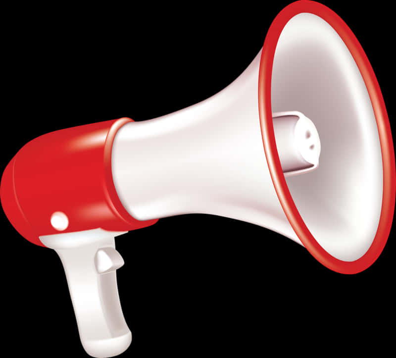 Redand White Megaphone Isolated PNG