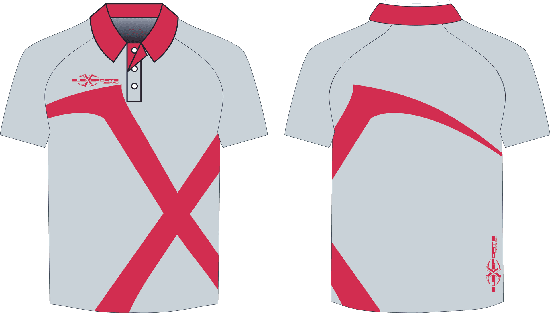 Redand White Modern Polo Shirt Design PNG