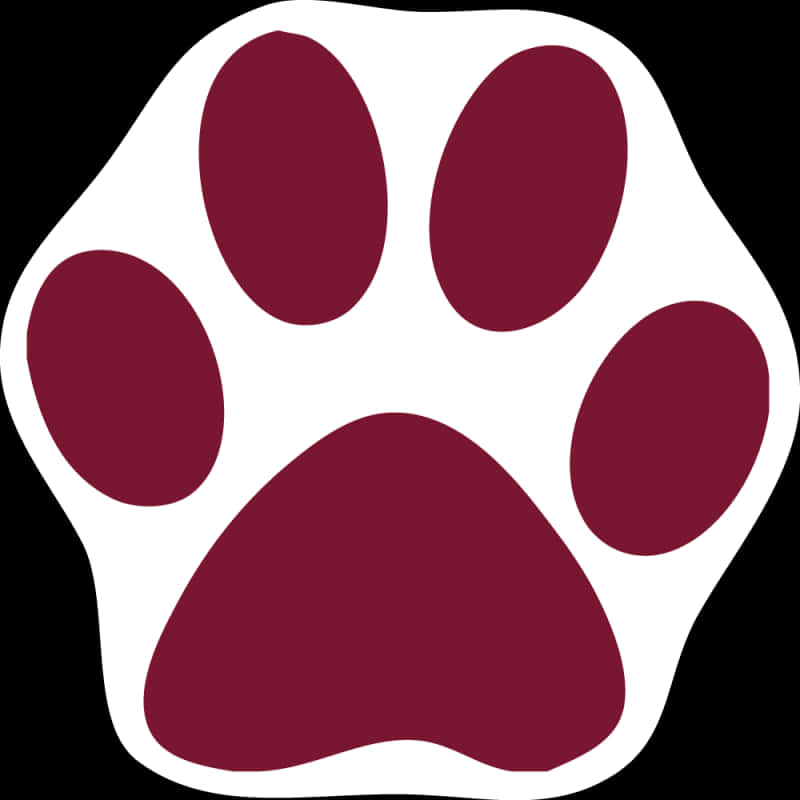 Redand White Paw Print Graphic PNG