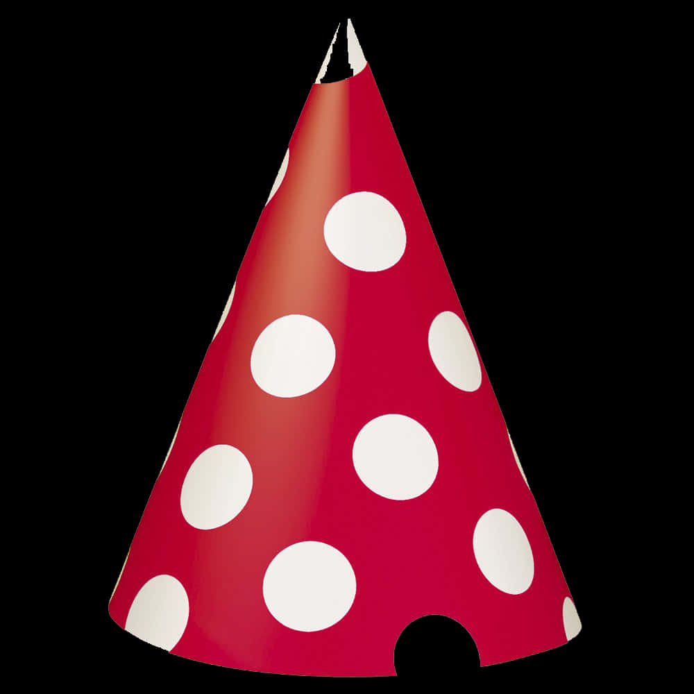 Redand White Polka Dot Party Hat PNG