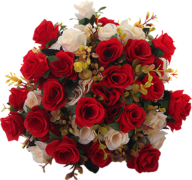 Redand White Rose Bouquet PNG