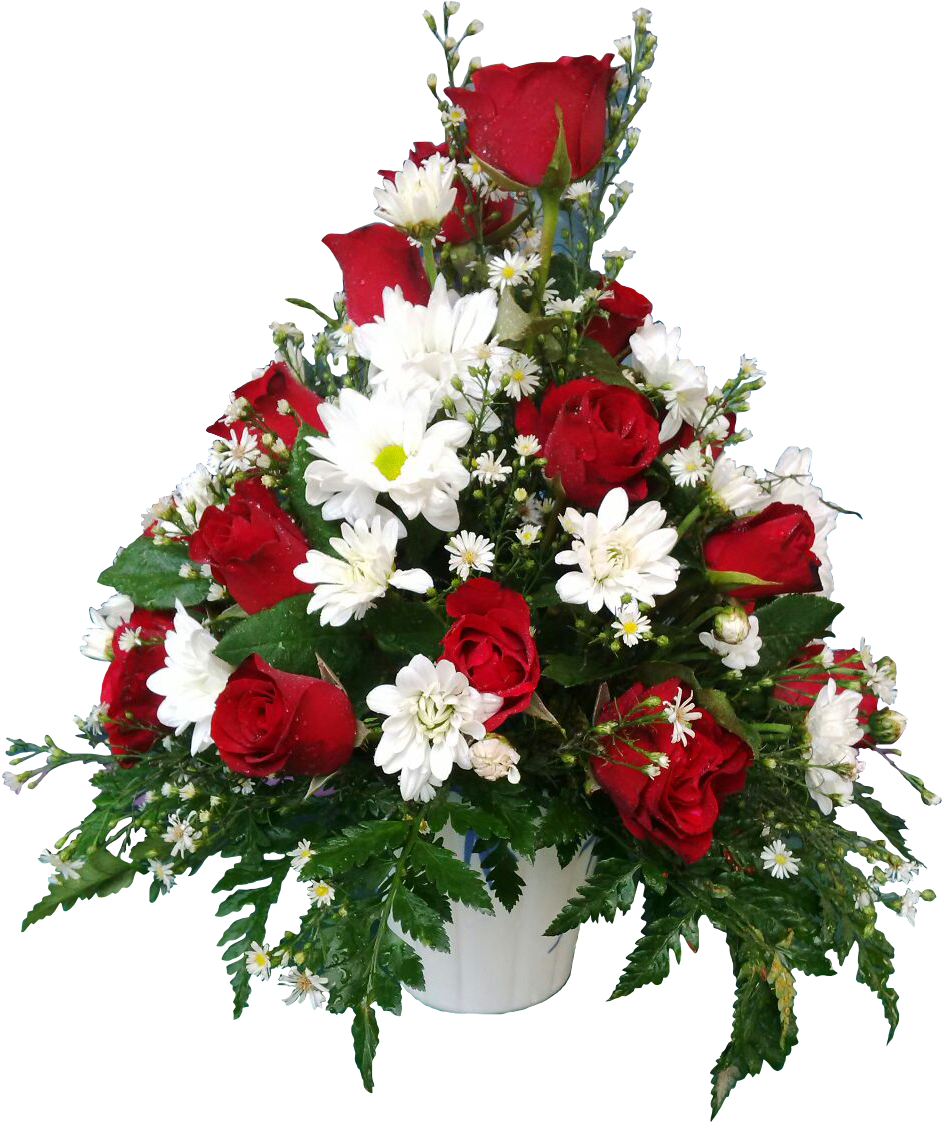 Redand White Rose Bouquet PNG